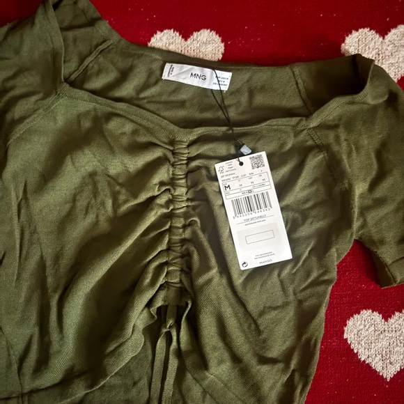 Mango Tops - Mango Khaki Green Women's Crop Top